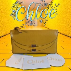 Chloe Yellow Leather Clutch